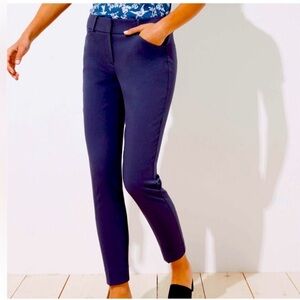 LOFT Julie Skinny Navy Blue Ankle Pants, flat front, Seamed Back, size 8